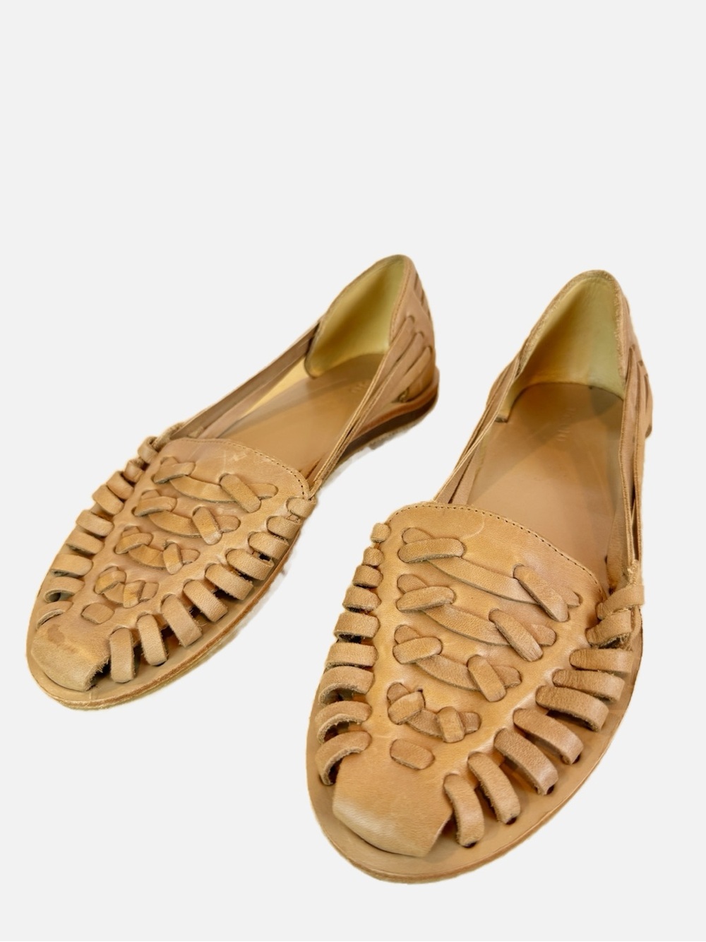 Nisolo | Tan Leather Basket Weave Pull-On Sandals, 8